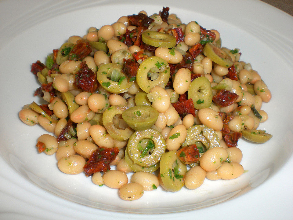 Bohnensalat mit getrockneten Tomaten und Oliven| Chefkoch