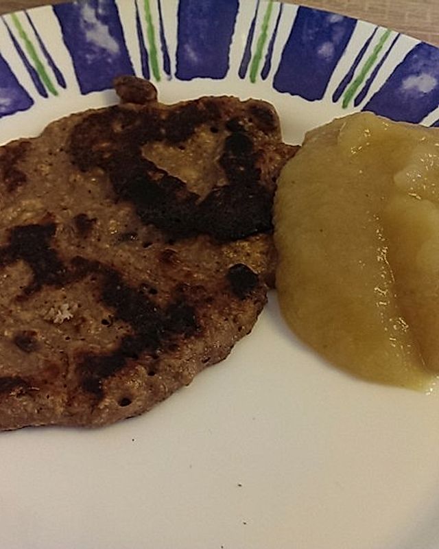 Schoko-Haferflocken-Pancakes mit Apfelmark