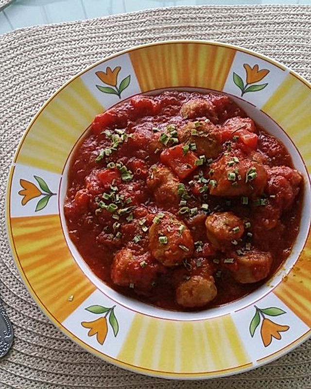 Low carb Currywurst-Suppe