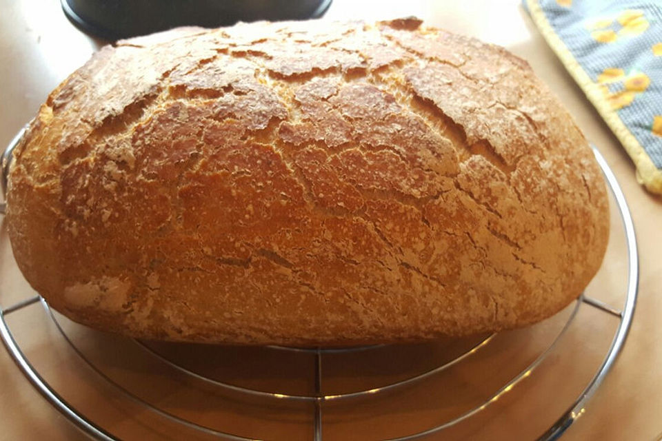 Einfaches Sauerteigbrot aus dem Bräter