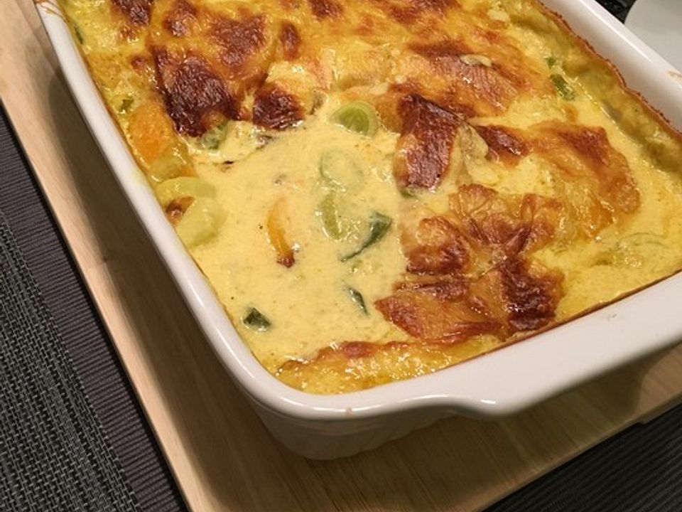 Pfirsich-Curry-Hähnchen-Auflauf von Cookinganna1| Chefkoch
