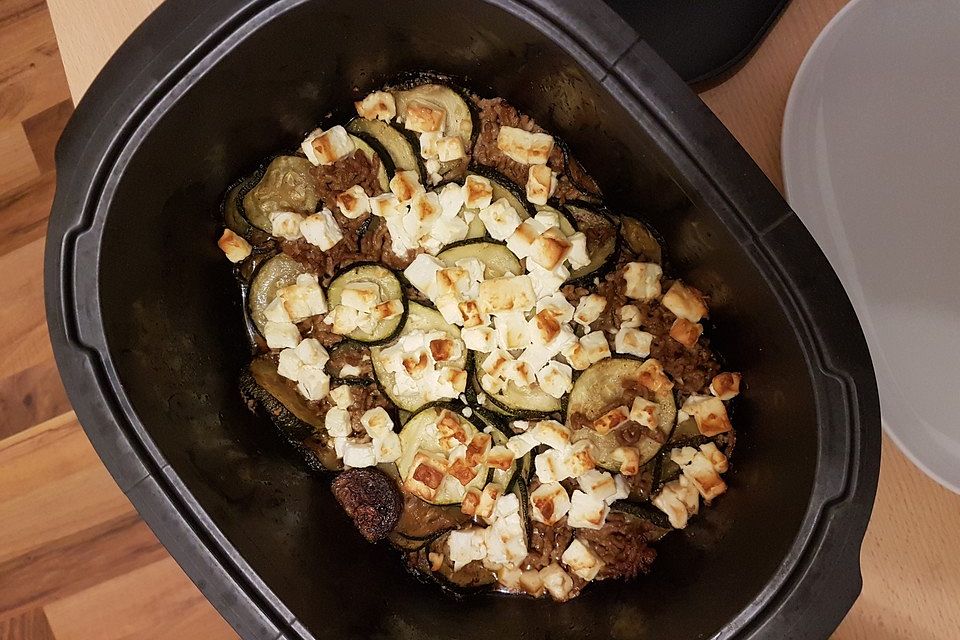 Zucchini-Hack-Feta-Auflauf