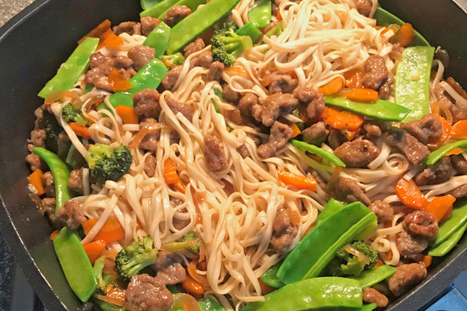 Beef Stir Fry mit Udon Nudeln