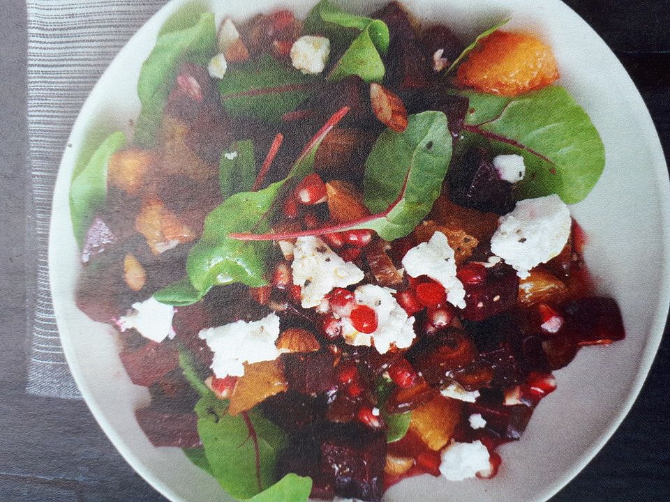 Rote-Bete-Salat mit Spinat und Ziegenkäse von Cuxinchen| Chefkoch