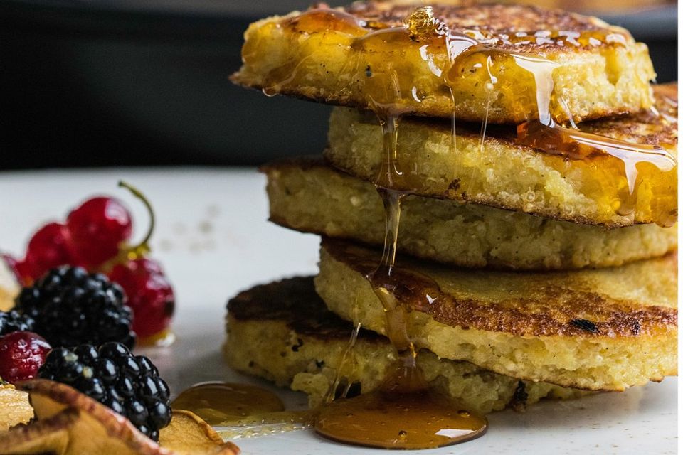 Quinoa-Dinkel-Pfannkuchen im Airfryer