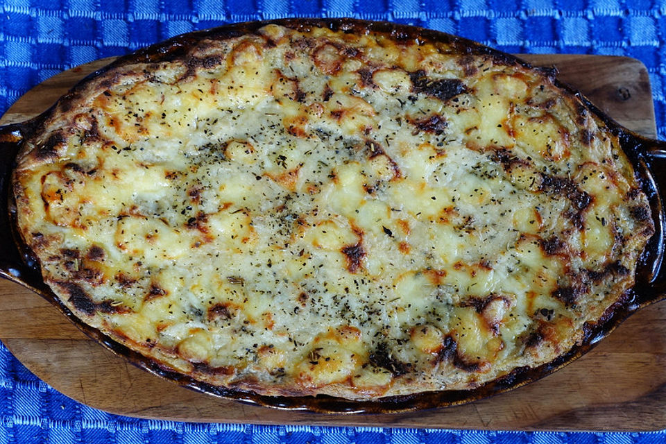 Zucchini-Lasagne mit Erdnuss-Béchamel-Sauce