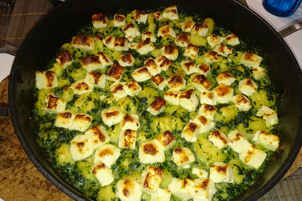 Gnocchi-Spinat-Auflauf mit Feta