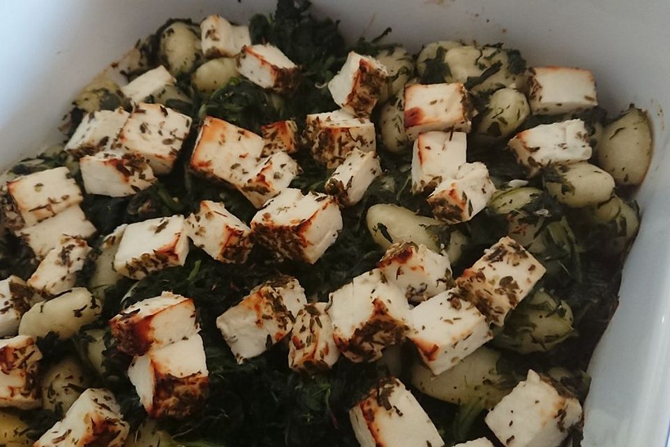 Gnocchi-Spinat-Auflauf mit Feta