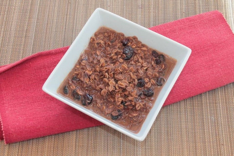 Schoko-Porridge mit Cranberries