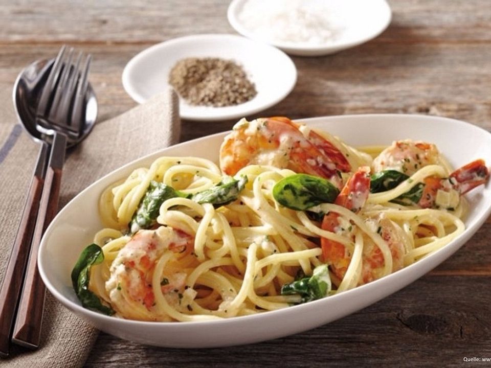 Spaghetti mit Scampi und Spinat von pickert| Chefkoch
