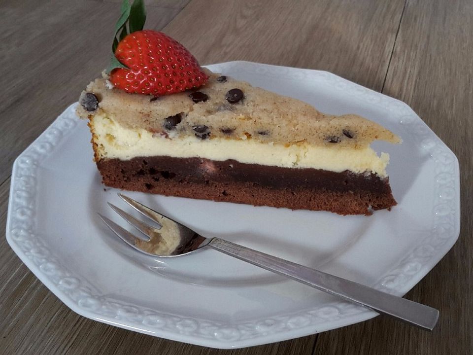 Cream Cheese Brownie-Kuchen mit Cookie Dough Topping von Linalinse ...