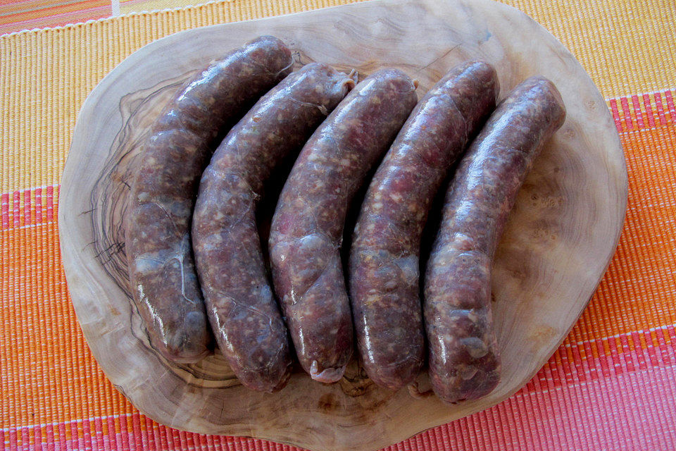 Wildbratwurst Lammer Holz