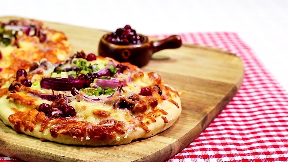 Kanadische Hähnchen-Pizza mit Cranberries von Esslust