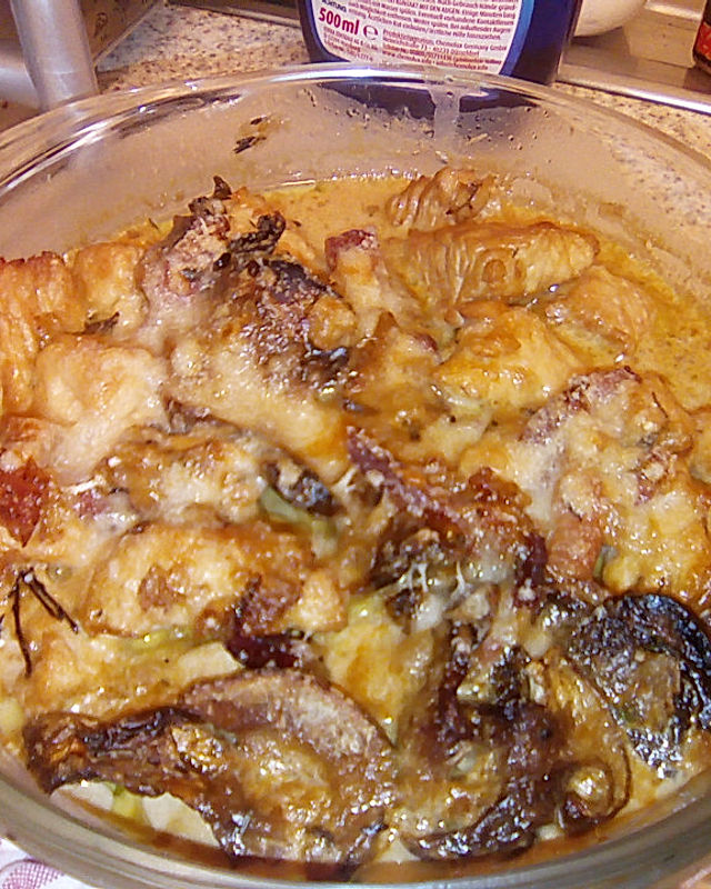 Puten-Süßkartoffelauflauf mit Steinpilzen und Parmesan