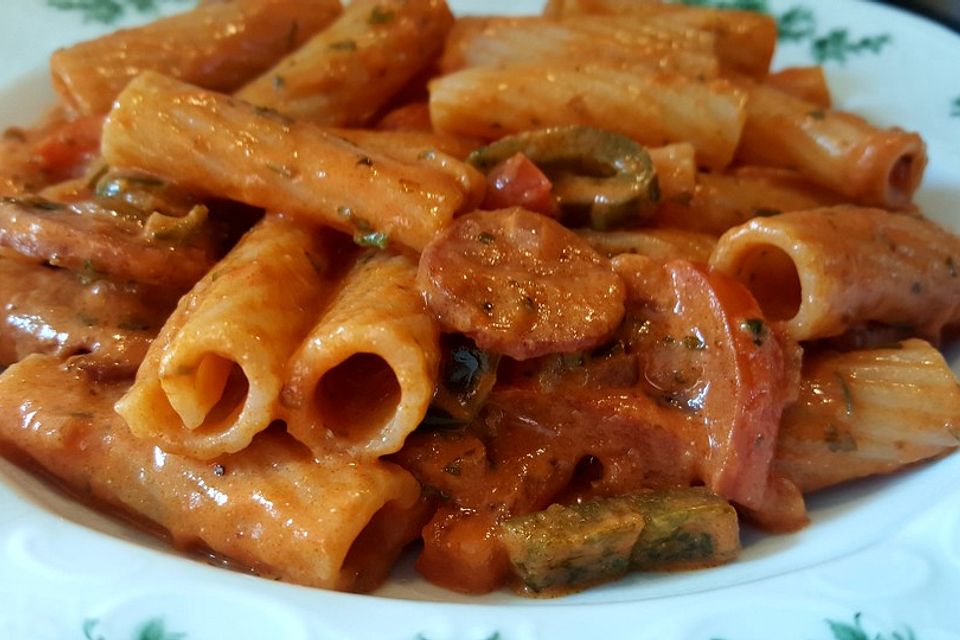 Spanische Pasta mit Chorizo