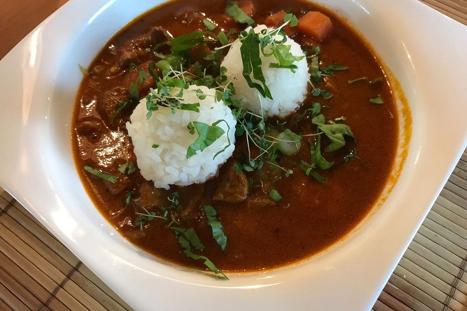 Westafrikanische Palmfrucht-Suppe in der norddeutschen Version