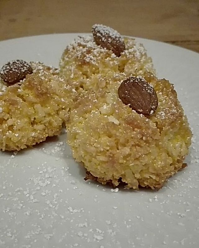 Kekse aus Maismehl mit Kokosraspel