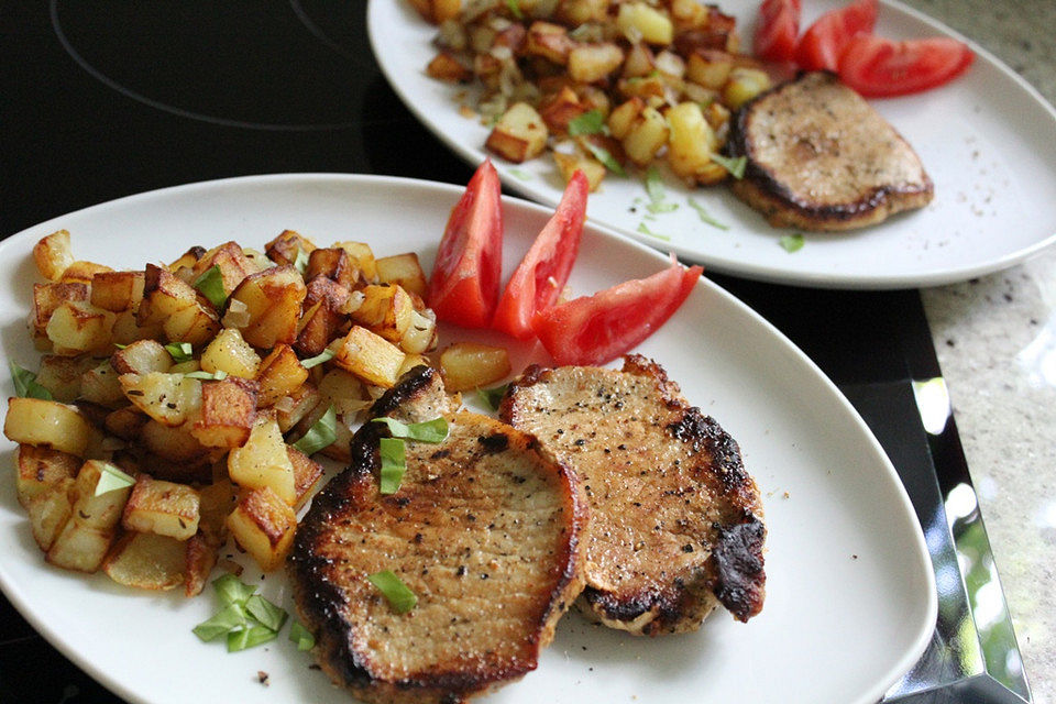 Schnelle Schweinerückensteaks Schnelle Schweinerückensteaks