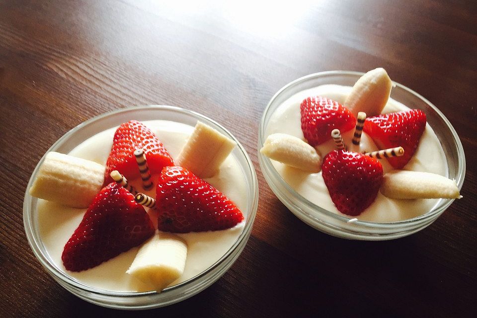 Sahne-Quark-Creme mit weißer Schokolade