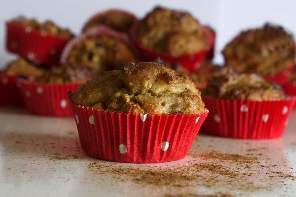 Apfel-Bananen-Muffins, Low Carb und vegan