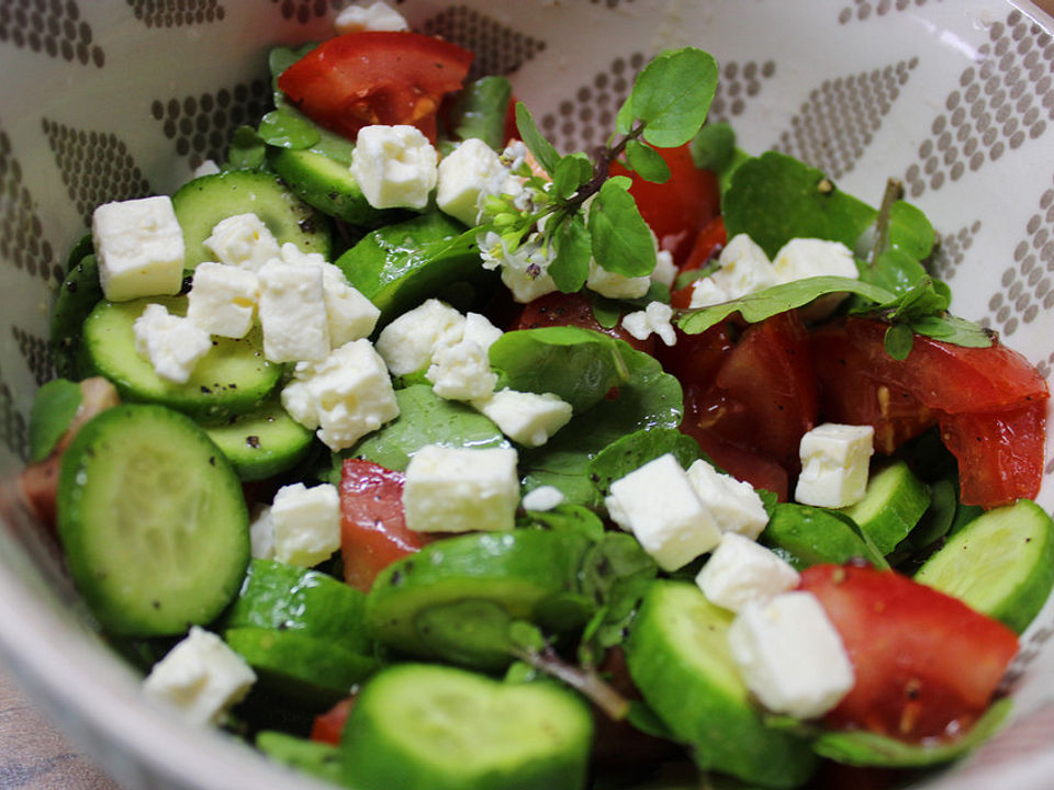 Tomatensalat mit Gurken und Fetakäse von Papachefchen| Chefkoch