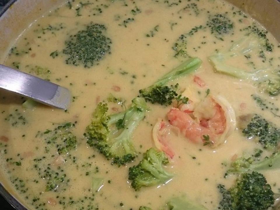 Brokkoli-Senf-Suppe mit Garnelen à la Gabi von gabriele9272| Chefkoch
