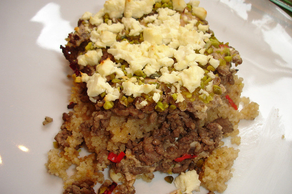 Auflauf mit Bulgur und Hackfleisch