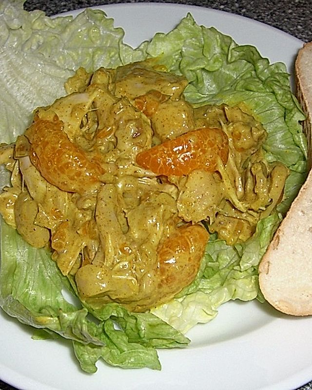 Geflügelsalat mit Rotwein-Curry-Dressing
