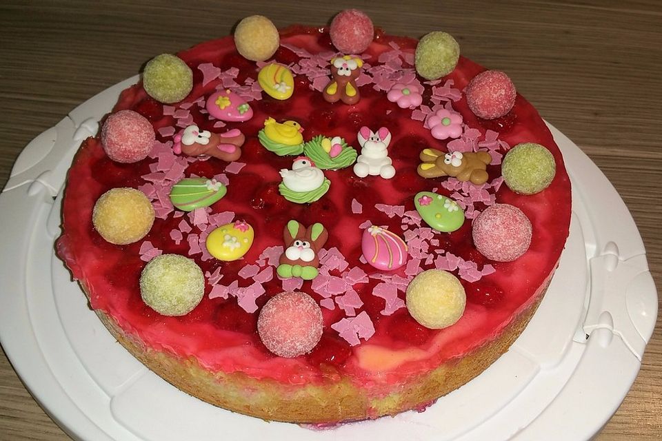 Puddingkuchen mit Kirschen