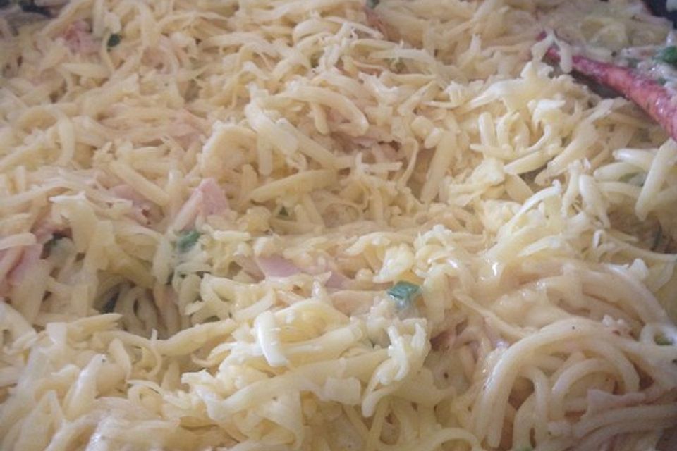 Leichte Spaghetti nach Carbonara-Art