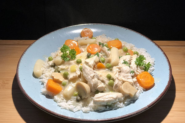 Hühnerfrikassee mit Spargel und Pilzen von ollepelle | Chefkoch