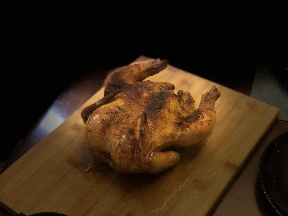 Knuspriges Hähnchen vom Sitz