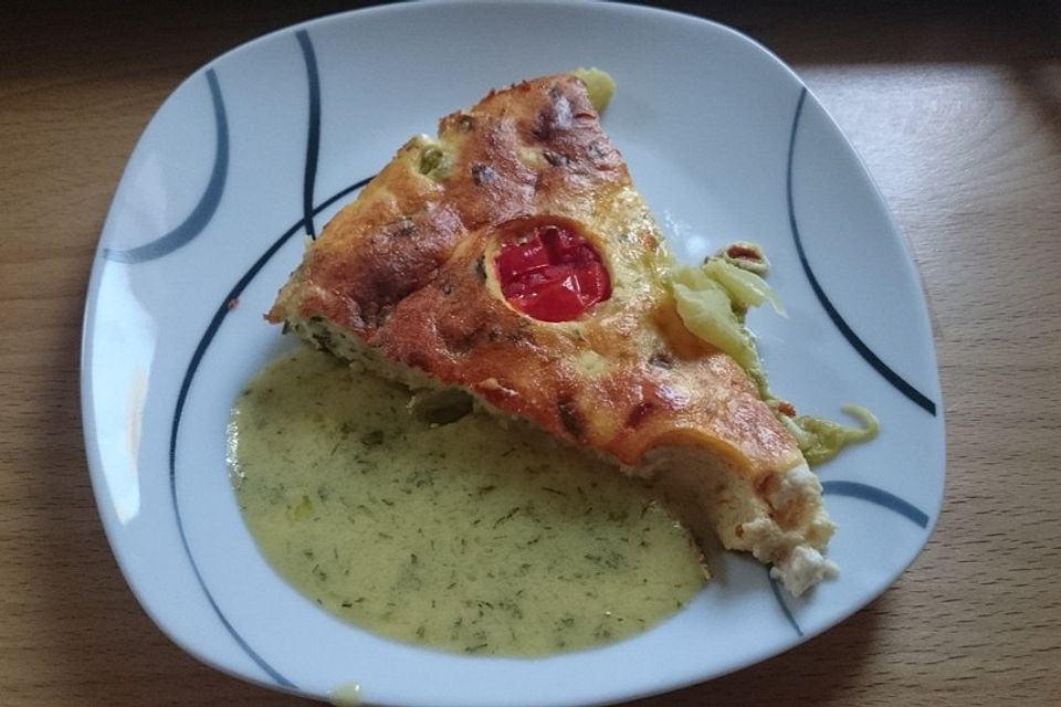 Low-Carb Quiche mit grünem Spargel und Bärlauch