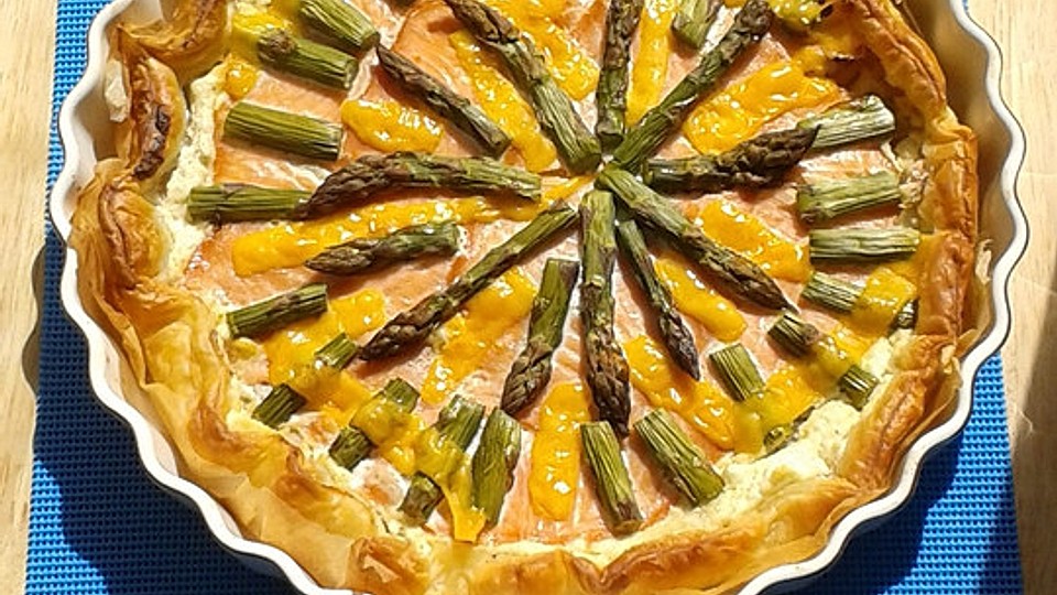 Räucherlachs und grüner Spargel auf Blätterteig von EundJ| Chefkoch