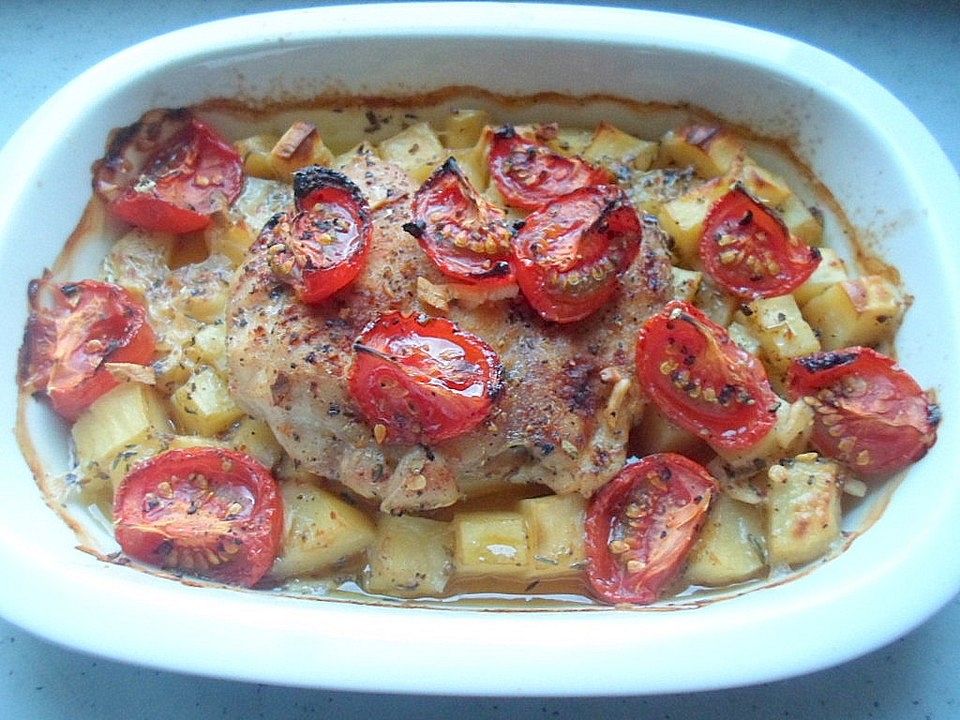 Kartoffeln mit Huhn und Knoblauch aus dem Backofen von Koelkast | Chefkoch