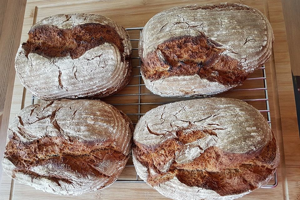 Vollkornbrot mit Sauerteig