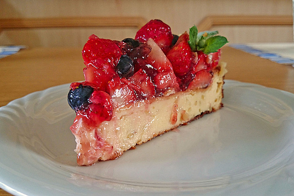 Käsekuchen mit Erdbeeren