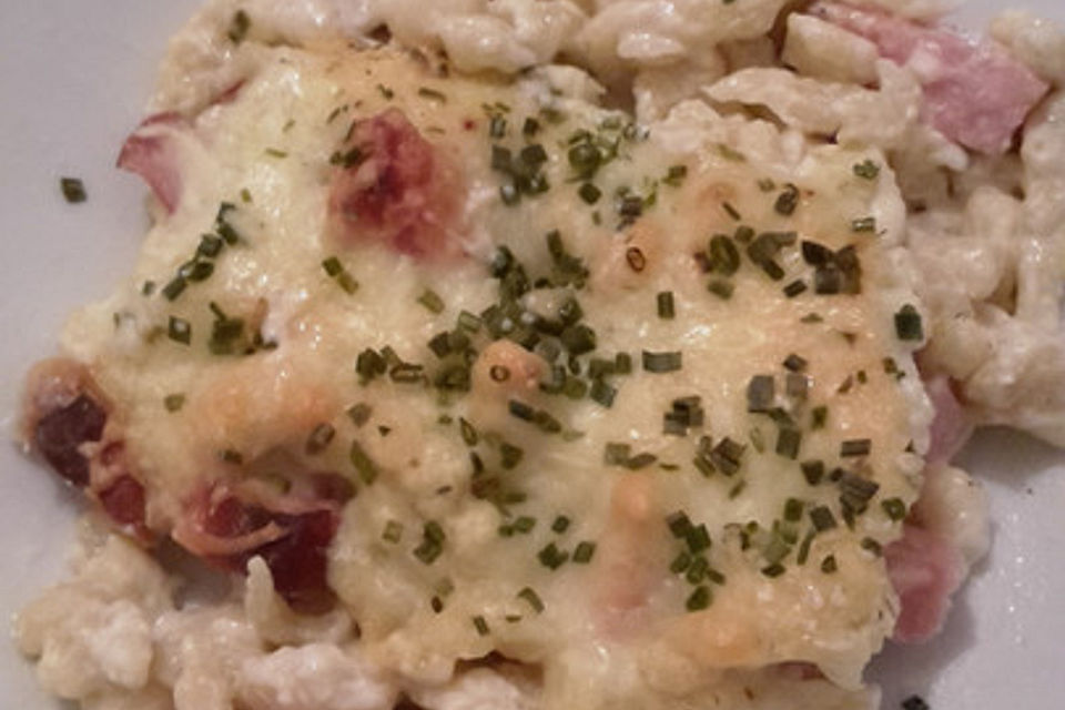 Spätzle-Leberkäse-Auflauf Spätzle-Leberkäse-Auflauf