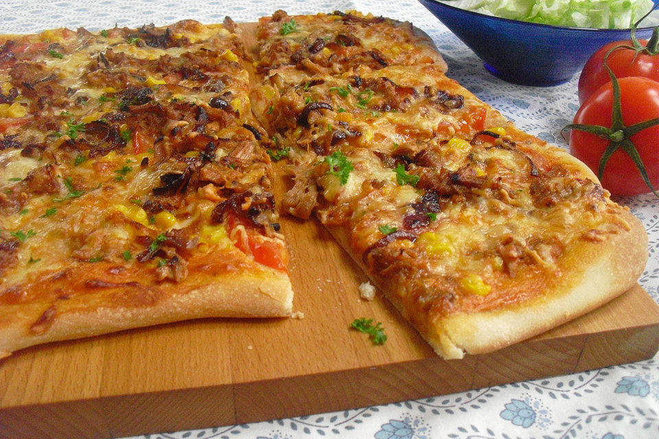 Pulled Pork-BBQ-Pizza