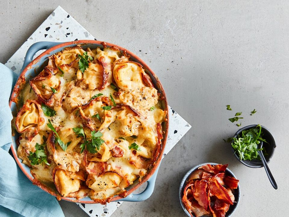 Tortelliniauflauf-mit-Bacon-und-Ricotta