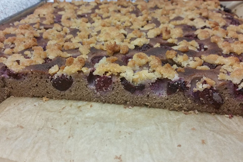 Low Carb Kirschkuchen mit Streusel