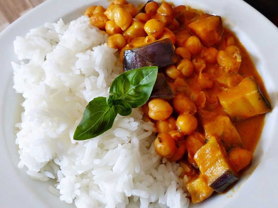 Veganes Auberginen-Kichererbsen-Curry von LeSamourai| Chefkoch