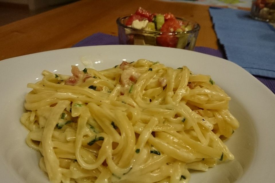 Spaghetti in Schinken-Sahne-Soße