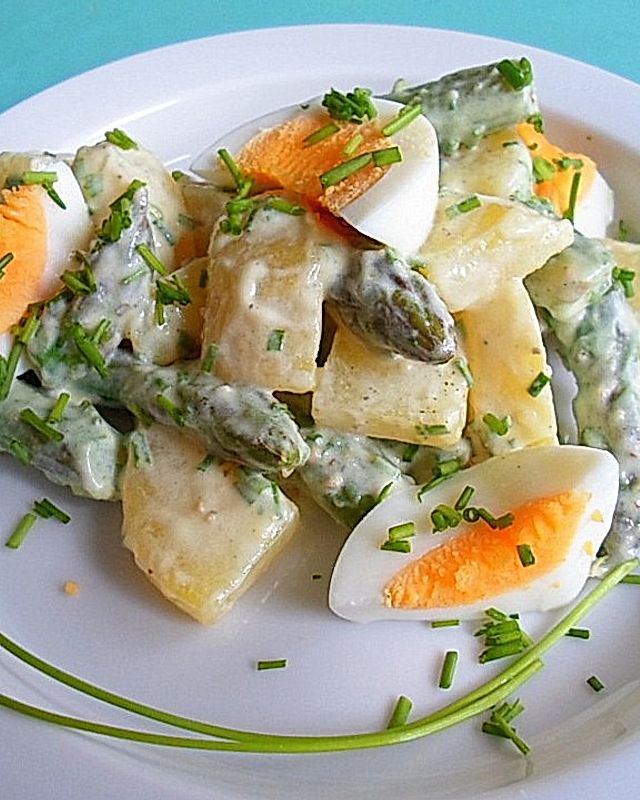 Kartoffelsalat mit Grünspargel