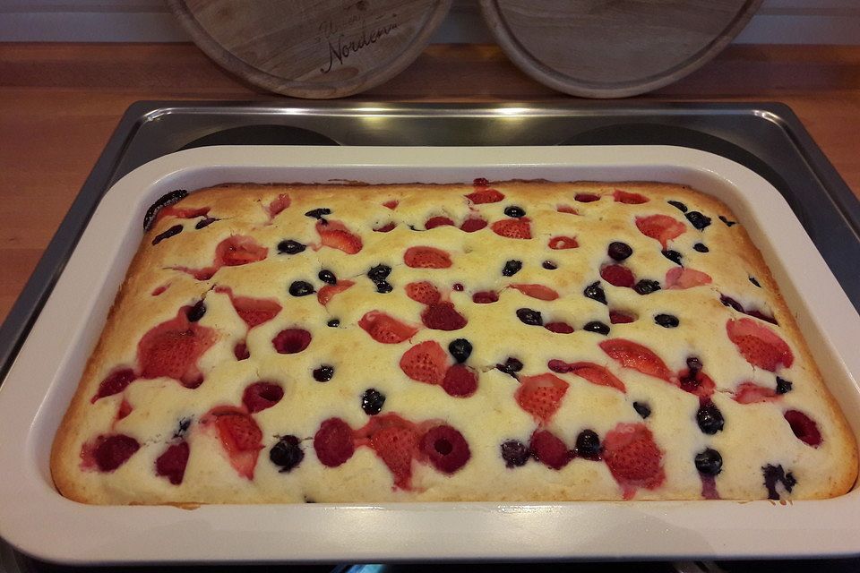 Joghurt Frucht Blechkuchen