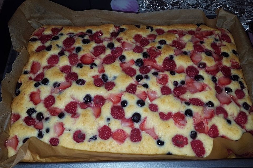 Joghurt Frucht Blechkuchen