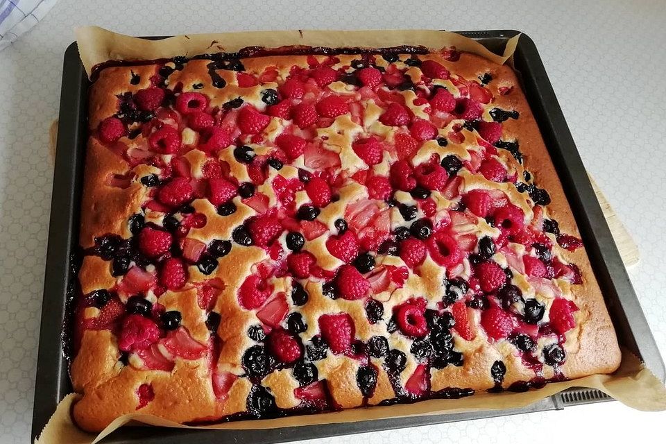 Joghurt Frucht Blechkuchen