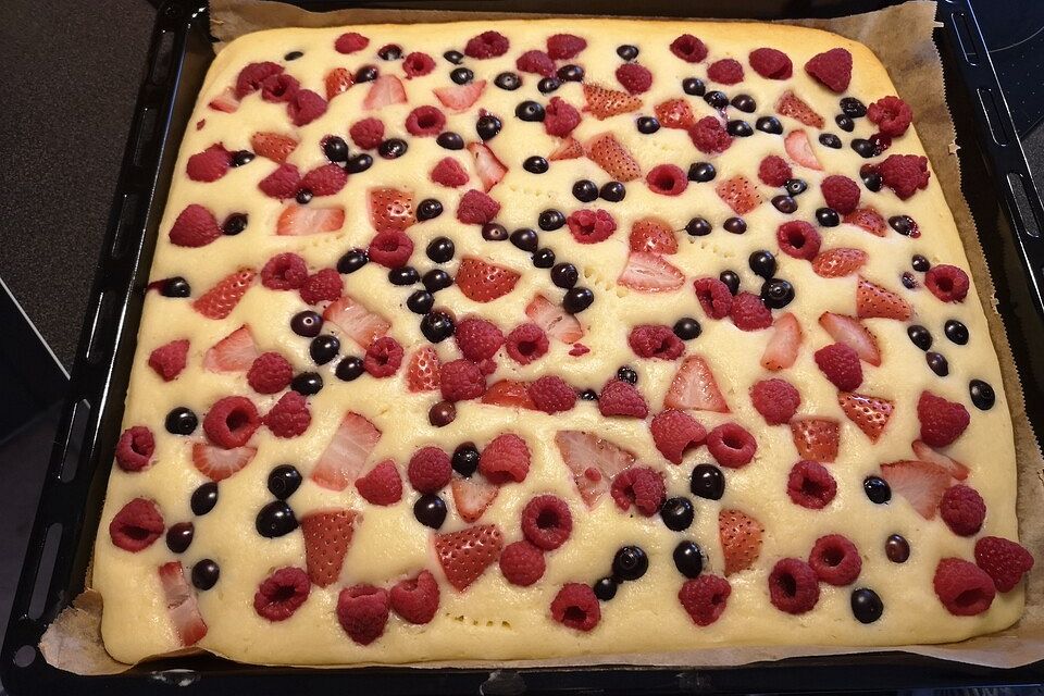 Joghurt Frucht Blechkuchen