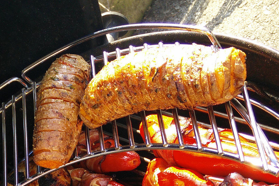 Gegrillte Süßkartoffeln mit Zucker-Butter-Rum-Glasur