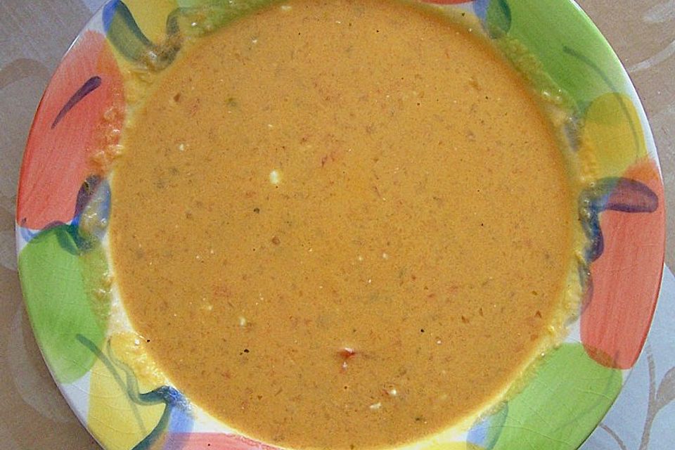 Tomaten - Fenchel Suppe mit Frischkäse